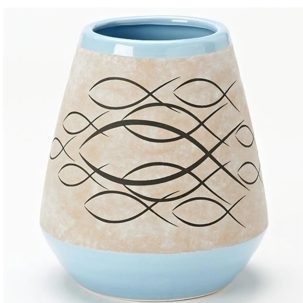 Roman 6.5" Ichthus Blue Vase